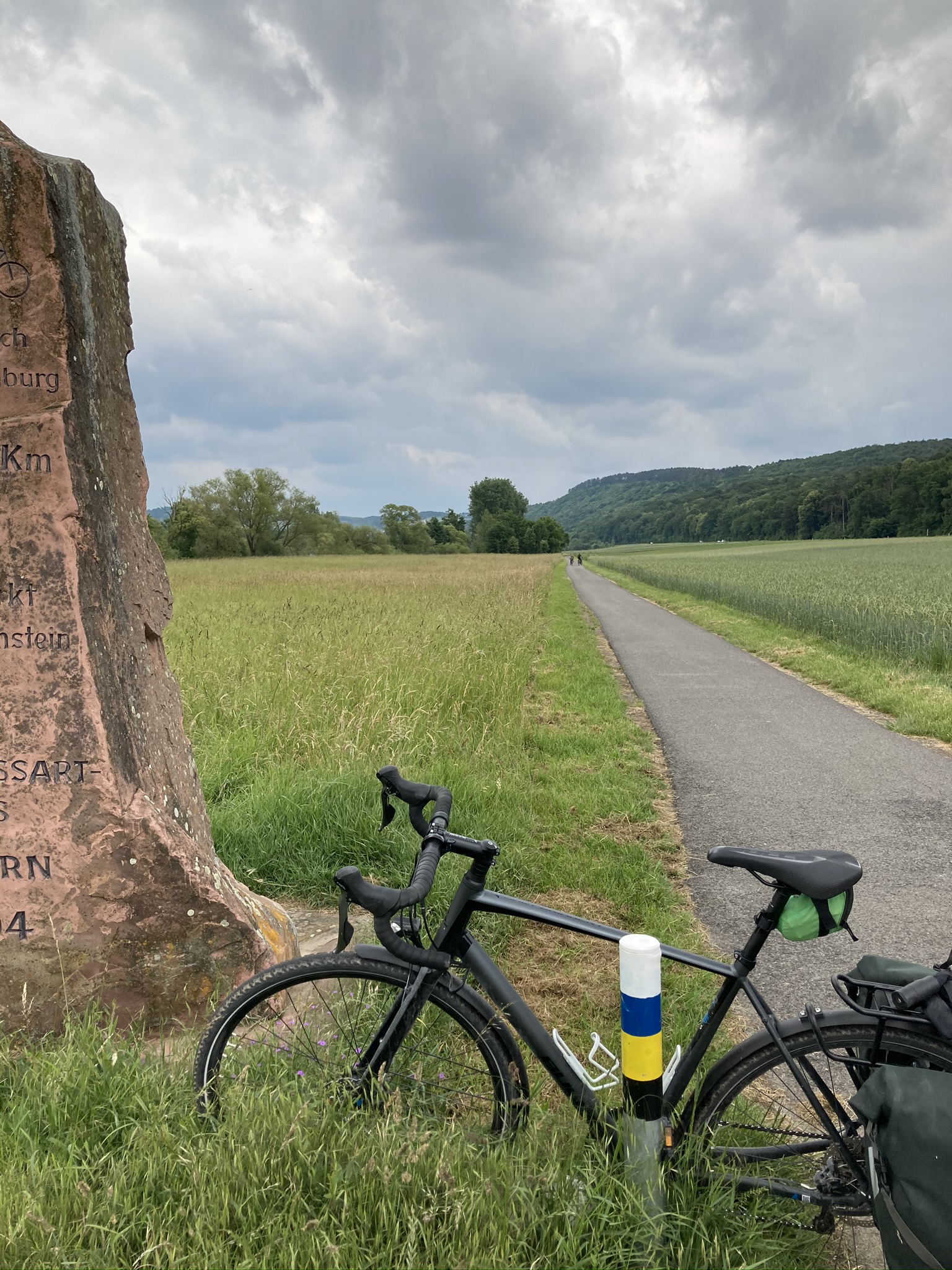 A stone marks the border of Bavaria