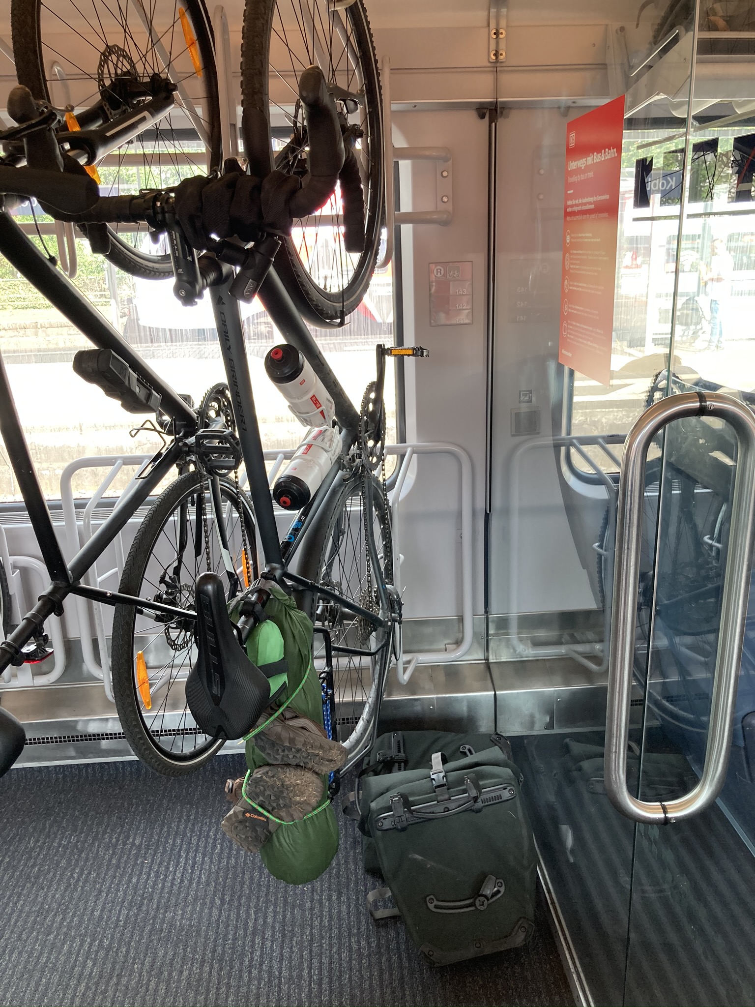 Bike Hanging in Train
